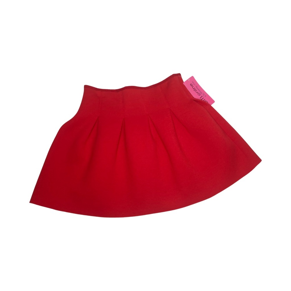 Ina Fashion Womens Full Pleated Mini Skirt Juniors Size L Red NWT
